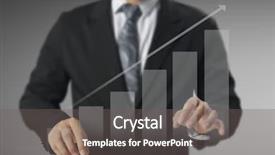  Presentation with financial crisis recovery - Slide set featuring dow - businessman with financial symbols coming background and a  colored foreground