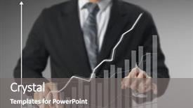  Presentation with financial - Amazing slide set having dow - businessman with financial symbols coming backdrop and a  colored foreground