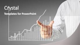  Presentation with financial - Audience pleasing presentation theme consisting of dow - businessman with financial symbols coming backdrop and a  colored foreground