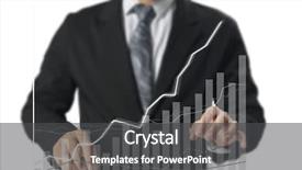  Presentation with financial - PPT layouts enhanced with dow - businessman with financial symbols coming background and a gray colored foreground