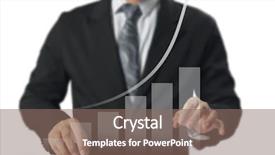  Presentation with financial - Amazing slide deck having dow - businessman with financial symbols coming backdrop and a violet colored foreground