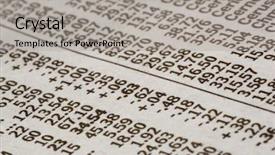  Presentation with open book page - PPT theme featuring dow - newspaper open to market pages background and a light gray colored foreground