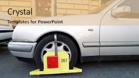  Presentation with czech republic - Presentation design having locked down - wheel block 'parking ticket' background and a  colored foreground