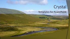  Presentation with river valley - Presentation theme having down a valley in wales background and a light blue colored foreground