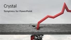  Presentation with fall down - Theme enhanced with business fall and crisis mixed background and a light gray colored foreground