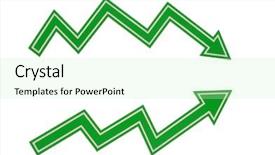  Presentation with notebook paper - Presentation theme featuring downward trend - colorful pencils on brown packing background and a mint green colored foreground