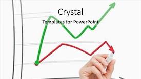  Presentation with pic chart - Amazing theme having arrow down - drawing a chart backdrop and a white colored foreground