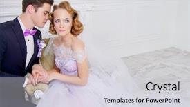  Presentation with bride and groom at wedding - Cool new PPT layouts with down before his bride love backdrop and a  colored foreground