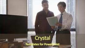  Presentation with employees working together - Amazing slide set having down business - two businessmen working together backdrop and a tawny brown colored foreground