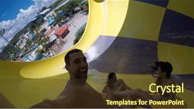  Presentation with colorful water droplets - Slide deck featuring down in a colorful water background and a tawny brown colored foreground