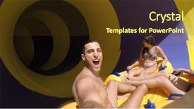  Presentation with fun - PPT theme featuring down in a colorful water background and a tawny brown colored foreground