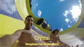  Presentation with fun - Amazing PPT layouts having down in a colorful water backdrop and a tawny brown colored foreground