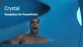  Presentation with fun - Colorful slide deck enhanced with down in a water slide backdrop and a ocean colored foreground