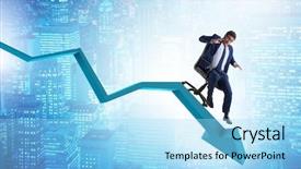  Presentation with economic crisis in greece - Slide deck having down on chair in economic background and a  colored foreground