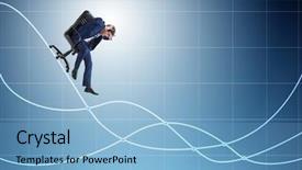  Presentation with economic crisis in greece - Cool new slide deck with down on chair in economic backdrop and a  colored foreground