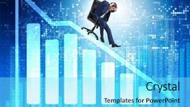  Presentation with economic - Audience pleasing PPT theme consisting of down on chair in economic backdrop and a arctic colored foreground