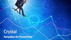  Presentation with economic - Cool new slide deck with down on chair in economic backdrop and a teal colored foreground