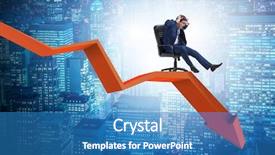  Presentation with economic crisis in greece - PPT layouts enhanced with down on chair in economic background and a teal colored foreground