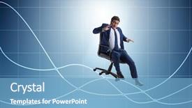  Presentation with economic - Presentation theme consisting of down on chair in economic background and a light blue colored foreground