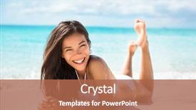  Presentation with sun tanning - Colorful PPT layouts enhanced with down on sand enjoying sun backdrop and a red colored foreground