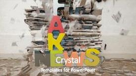  Presentation with fake news - Colorful PPT theme enhanced with down on the word fake backdrop and a coral colored foreground