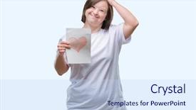  Presentation with down syndrome - Amazing PPT theme having down syndrome holding red heart backdrop and a  colored foreground