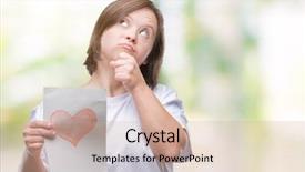  Presentation with down syndrome - Cool new PPT theme with down syndrome holding red heart backdrop and a  colored foreground