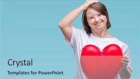  Presentation with down syndrome special education - Amazing slide set having down syndrome holding red heart backdrop and a  colored foreground