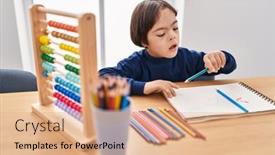  Presentation with down syndrome - Slide deck having down-syndrome-kid-drawing background and a coral colored foreground