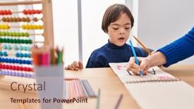  Presentation with down syndrome - Theme consisting of down-syndrome-kid-drawing background and a lemonade colored foreground