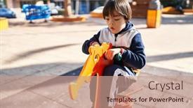  Presentation with down syndrome - PPT theme featuring down-syndrome-kid-playing background and a coral colored foreground