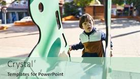  Presentation with down syndrome - Presentation theme consisting of down-syndrome-kid-playing background and a mint green colored foreground