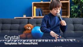  Presentation with down syndrome - Presentation having down-syndrome-kid-singing-song background and a ocean colored foreground