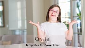  Presentation with down syndrome - Presentation theme having down-syndrome-woman-at-home background and a  colored foreground