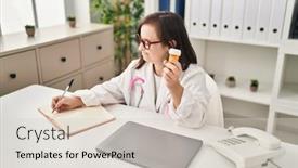  Presentation with down syndrome - Slide deck having down-syndrome-woman-wearing-doctor background and a lemonade colored foreground