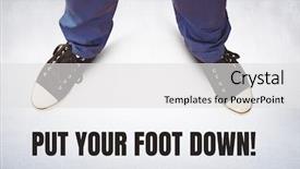  Presentation with black babies hands and feet - Presentation featuring down text and black shoe background and a light gray colored foreground