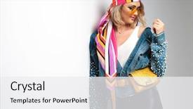  Presentation with sexy girl - Amazing PPT theme having down to side at fingernails backdrop and a  colored foreground