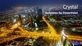  Presentation with uae - Beautiful PPT layouts featuring down town dubai city backdrop and a ocean colored foreground