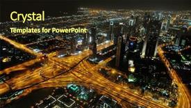  Presentation with dubai financial fintech - Amazing theme having down town dubai modern city backdrop and a wine colored foreground