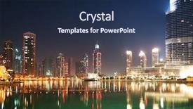  Presentation with dubai - Colorful slides enhanced with down town of dubai city backdrop and a navy blue colored foreground