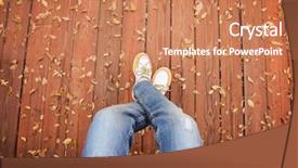  Presentation with pair - PPT layouts enhanced with down trend - pair of legs taken background and a  colored foreground