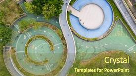  Presentation with top and down features of internet - Presentation consisting of down view of bicycle lane background and a tawny brown colored foreground