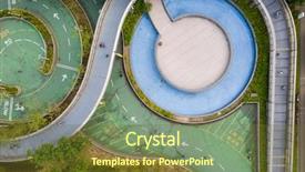  Presentation with bicycle - Beautiful presentation design featuring down view of bicycle lane backdrop and a tawny brown colored foreground