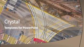  Presentation with rail track - Audience pleasing PPT theme consisting of down view of light rail backdrop and a coral colored foreground