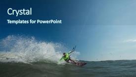  Presentation with kite - Slide deck having downfall - kite surfer rides the waves background and a  colored foreground