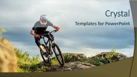  Presentation with cyclist - Audience pleasing slide deck consisting of professional cyclist riding the bike backdrop and a sky blue colored foreground