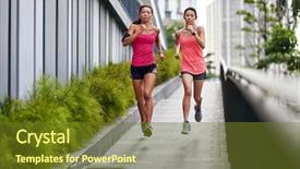  Presentation with sporty - Cool new presentation theme with downhill outdoors for morning workout backdrop and a tawny brown colored foreground