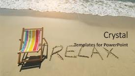  Presentation with kit relax - Colorful slide set enhanced with downtime - deck chair with relax written backdrop and a coral colored foreground