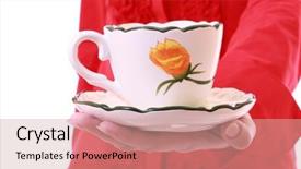  Presentation with tea cup - Amazing slides having downtime - woman holding a cup backdrop and a  colored foreground