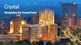  Presentation with asheville - Audience pleasing PPT layouts consisting of downtown asheville north carolina's city hall and courthouse building amoung other notable structures backdrop and a teal colored foreground